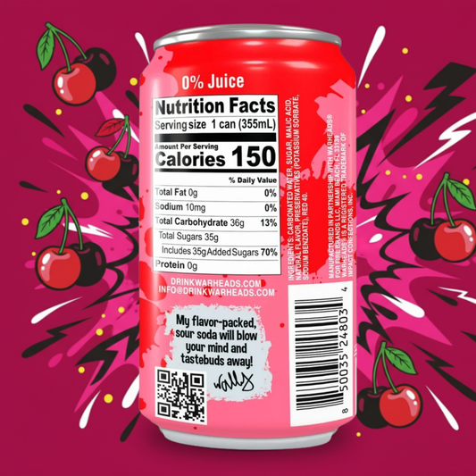 Warheads Sour Black Cherry Soda 330ml