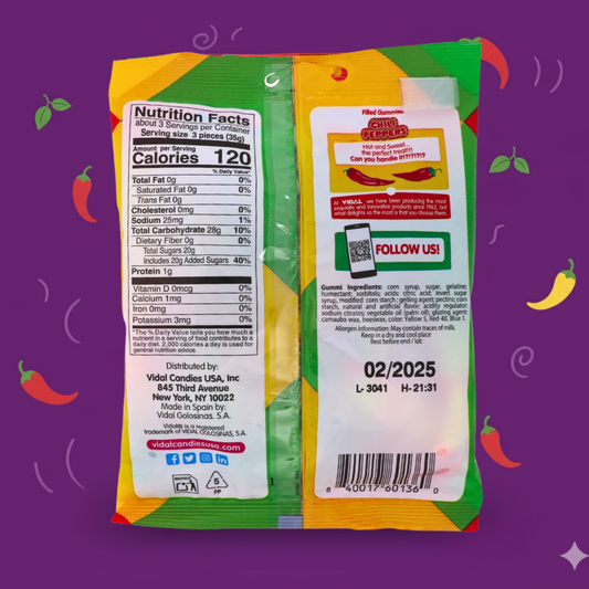 Vidal Chili Peppers Peg Bag 100g