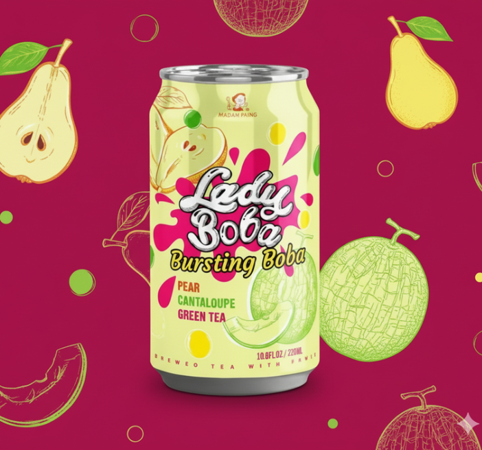 Madam Hong Lady Boba Pear Cantaloupe Green Tea 320ml