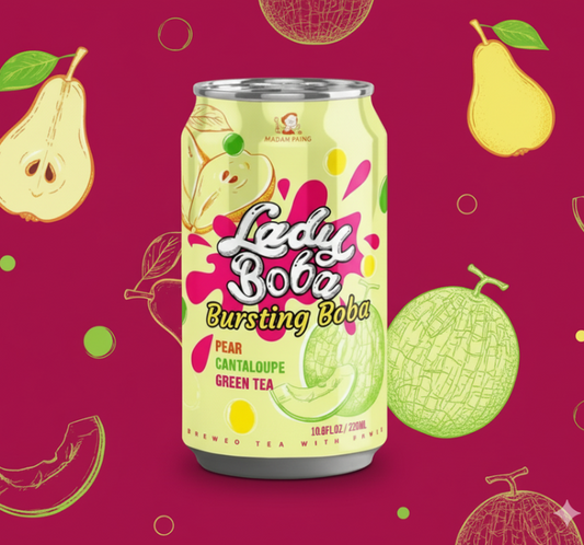 Madam Hong Lady Boba Pear Cantaloupe Green Tea 320ml