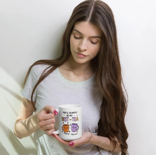 Personalized Valentine's Day Mug – You'll Always be my bestie design, Custom Name Coffee Cup, & Many More