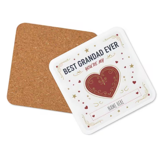 Personalized Grandad Valentine Coaster, Grandad Ever Keepsake