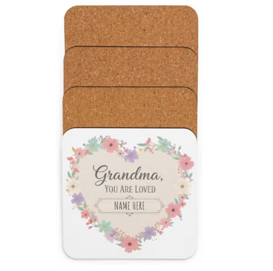 Personalized Floral Wreath Coaster, Mum Valentine's Day Gift