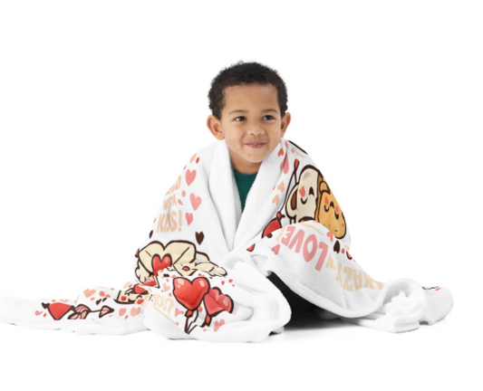 Valentine's Day Blanket | Cupid & Bears Love Throw