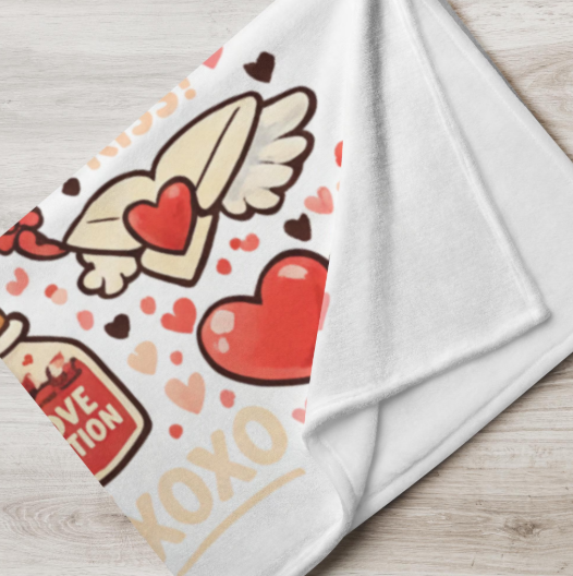 Valentine's Day Blanket | Cupid & Bears Love Throw