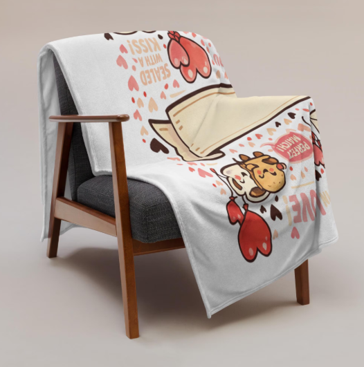 Valentine's Day Blanket | Cupid & Bears Love Throw