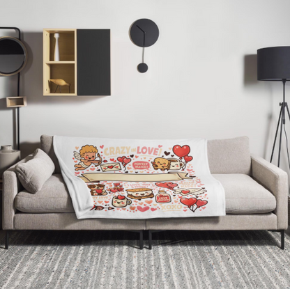 Valentine's Day Blanket | Cupid & Bears Love Throw