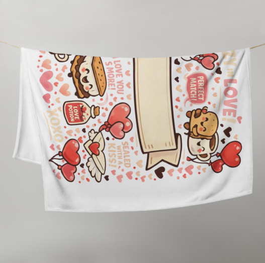 Valentine's Day Blanket | Cupid & Bears Love Throw