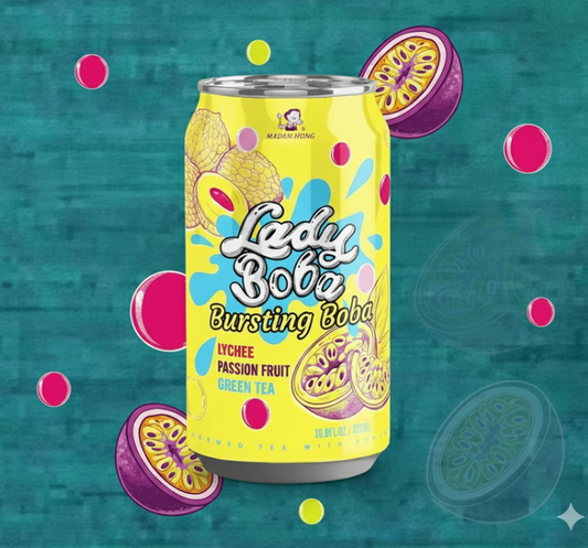 Madam Hong Lady Boba Lychee Passion Fruit Green Tea 320ml