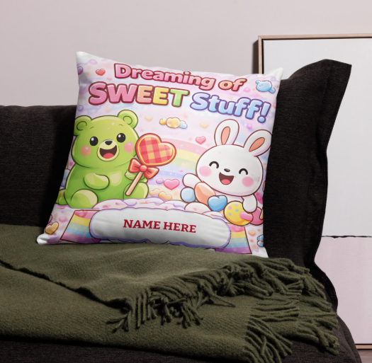Bunny & Bear Valentine Pillow | Dreaming of Sweet Stuff Decor